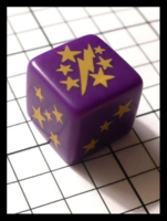 Dice : Dice - 6D - Purple with Gold Star Pips - FA collection buy Dec 2010